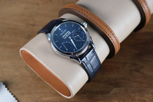 Watch Bands alligator navy blue square scales