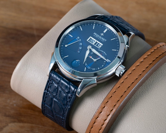 Watch Bands navy blue alligator round scales