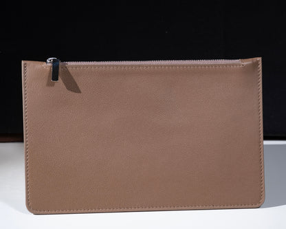 Pochette city cuir taupe