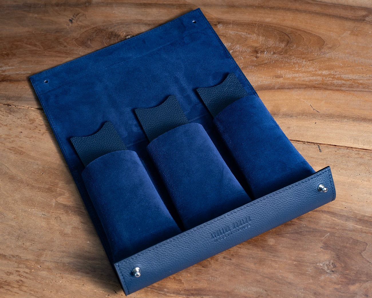 Pochette 3 Montres veau marine