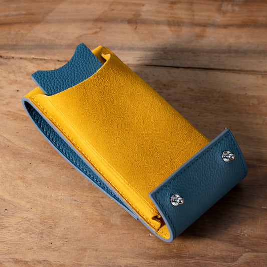 Etui une montre cuir grainé gris