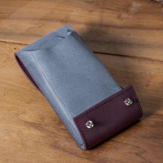 Etui une montre veau grainé bordeaux