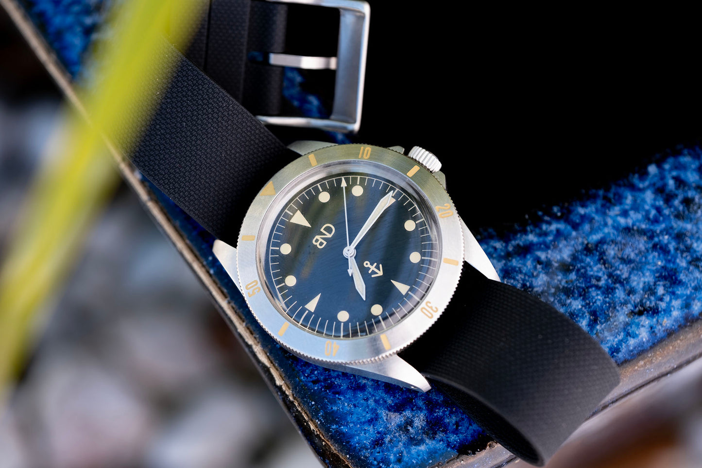 Watch Strap One piece fkm rubber Black