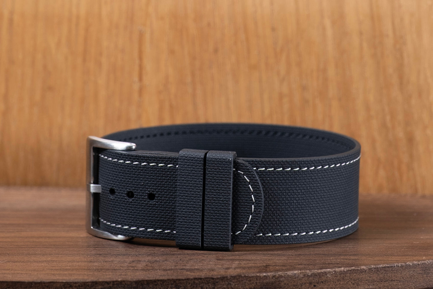 Watch Strap One piece fkm rubber Black couture cream