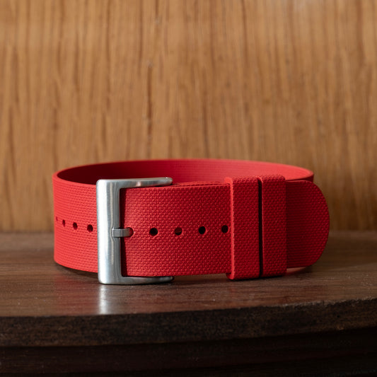 Watch Bands One piece fkm rubber red