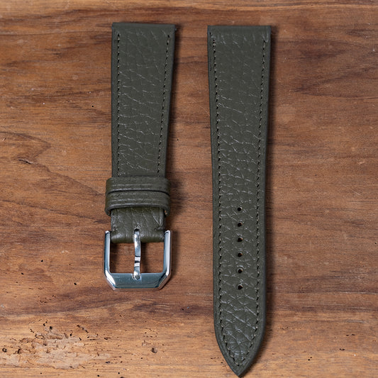 Bracelet de montre taurillon kaki