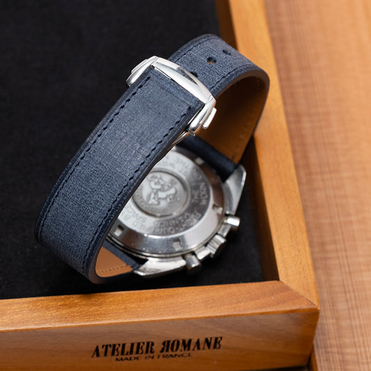 Bracelet milan bleu compatible boucle déployante omega