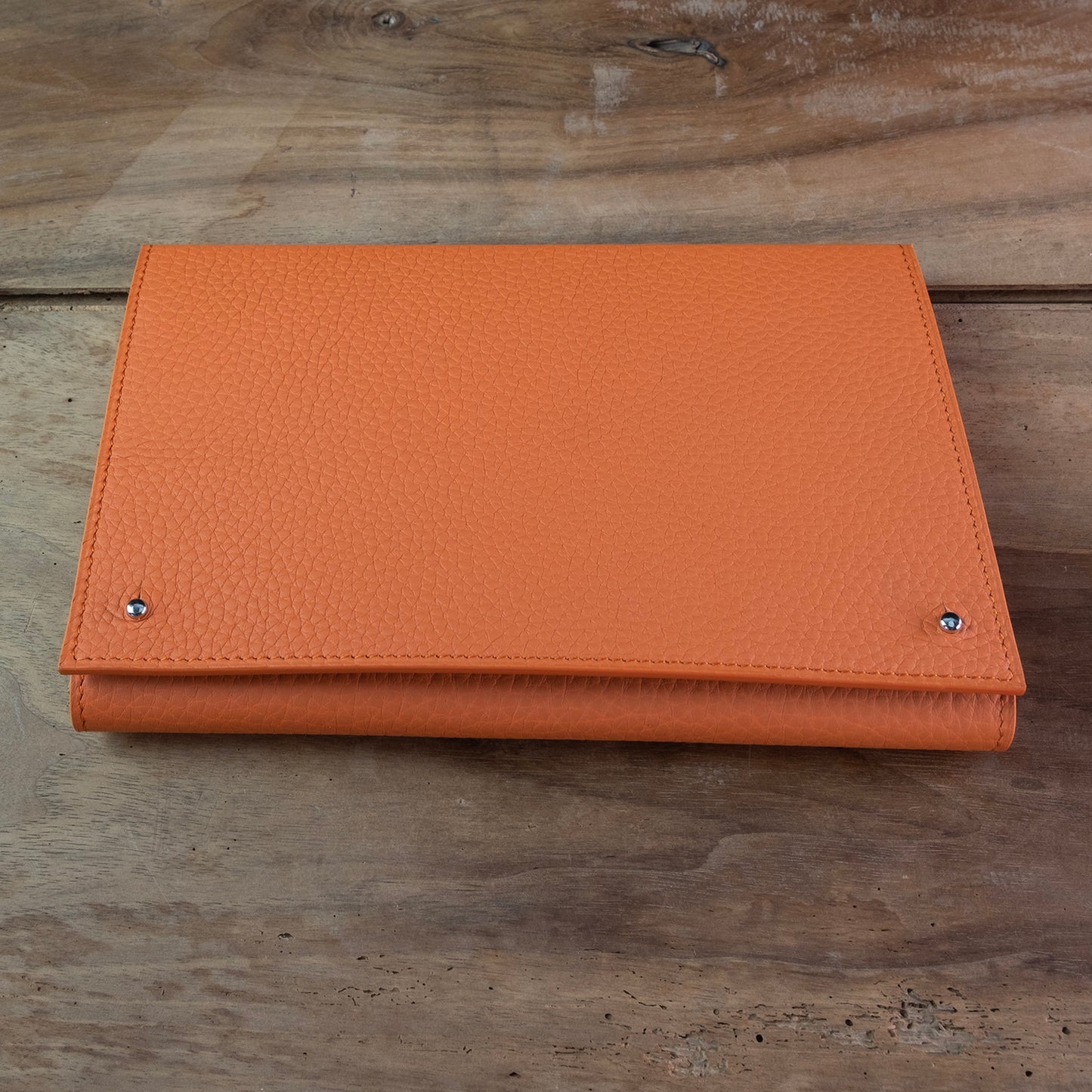 Pochette 3 Montres taurillon orange - Atelier romane