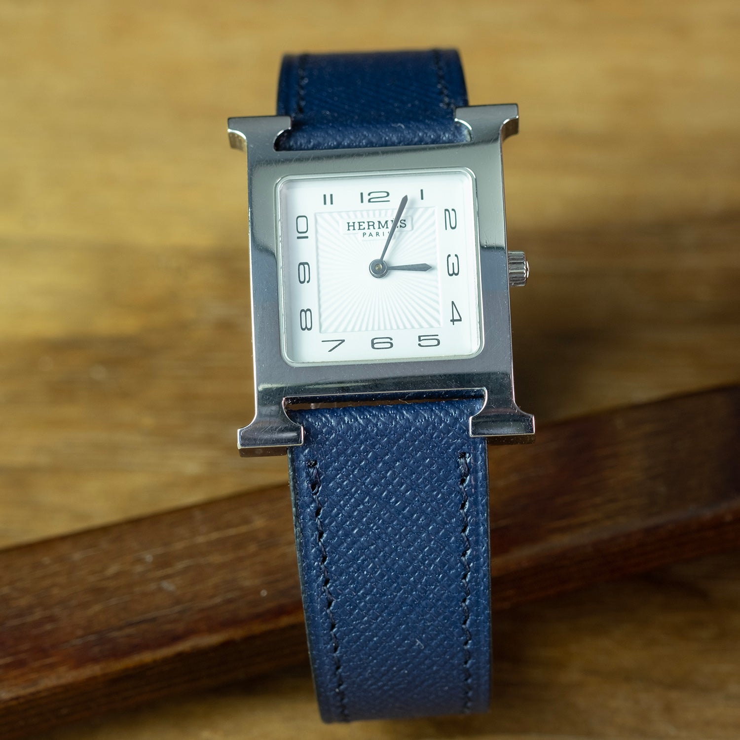 Bracelet de montre cuir saffiano bleu - Atelier romane