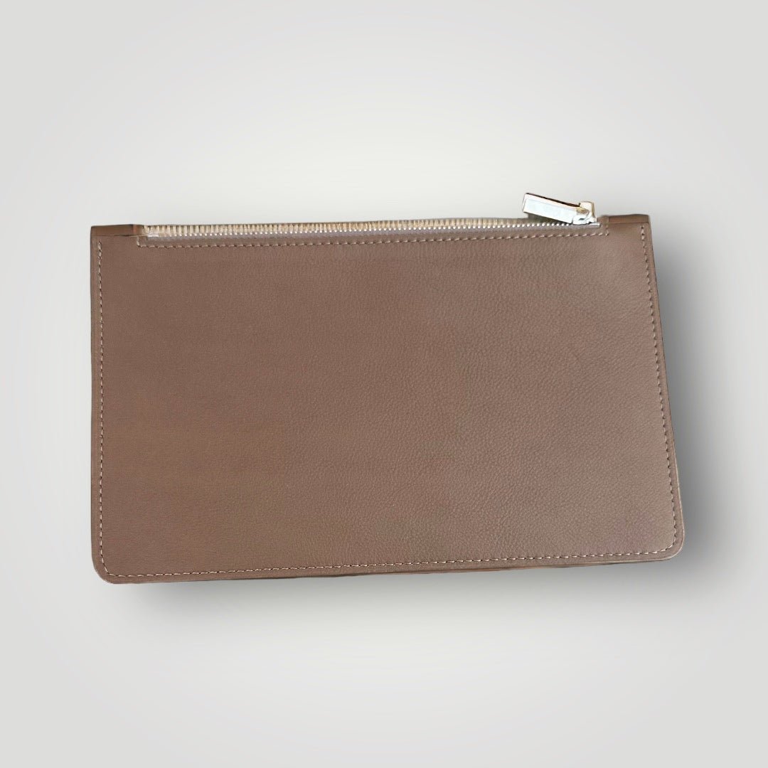 Pochette city cuir taupe - Atelier romane