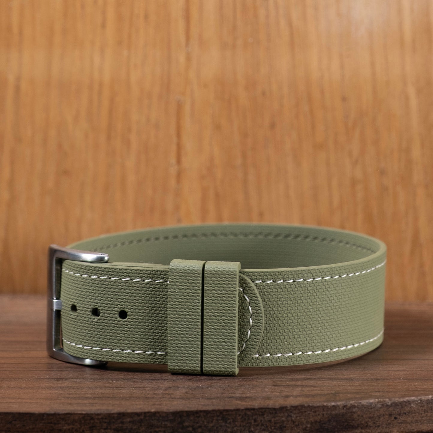 Watch Strap One piece fkm rubber Khaki couture cream