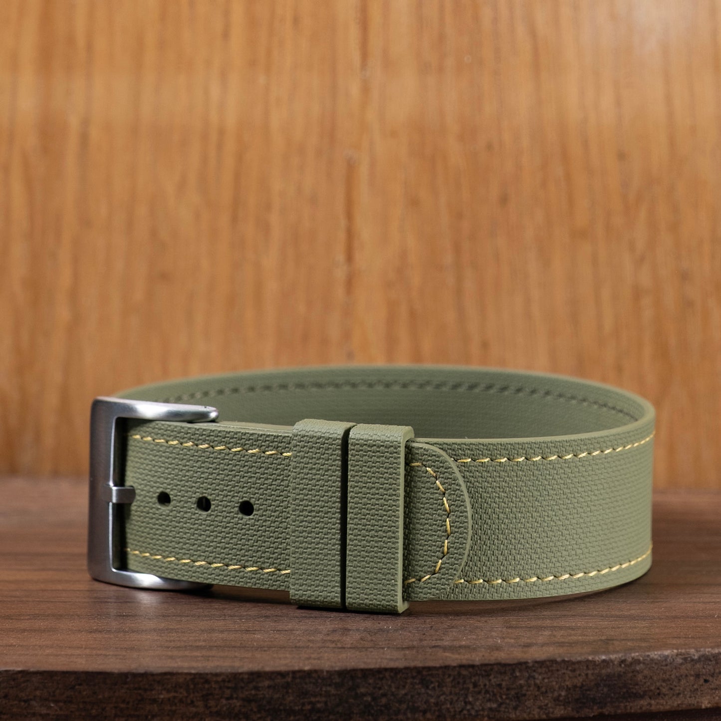 Watch Strap One piece fkm rubber khaki couture yellow