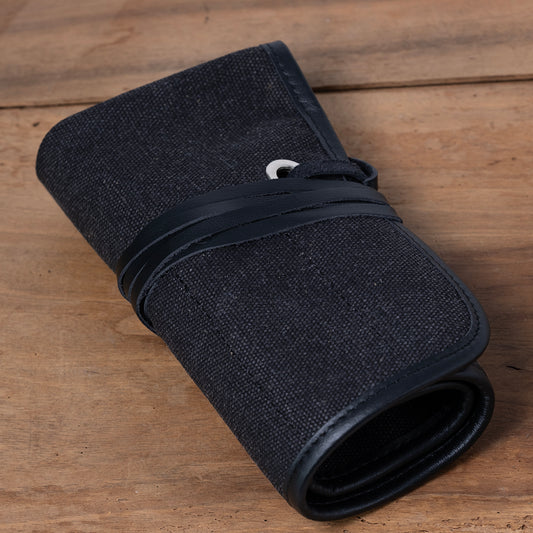 Marmotte Leather Watch Band for 5 Watches, Black