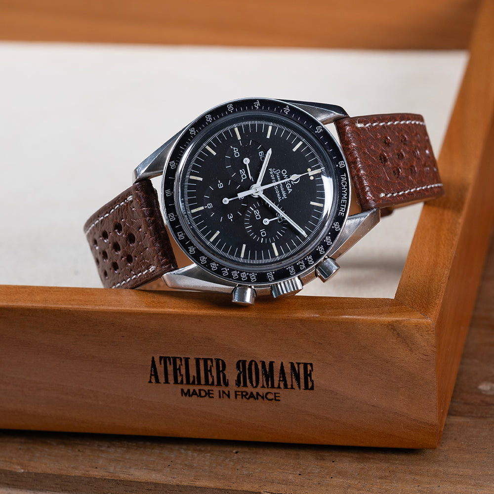 racing brown_pigskin_watch_strap