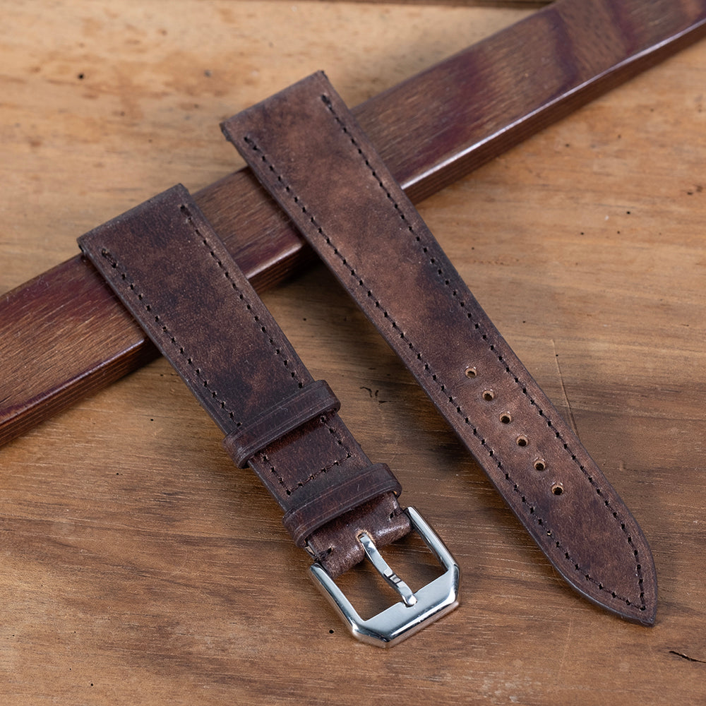 Bracelet de montre Shell cordovan marron marbré