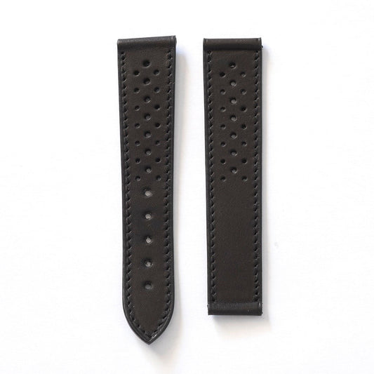 Watch Bands racing black baranil with omega folding clasp - Atelier romane