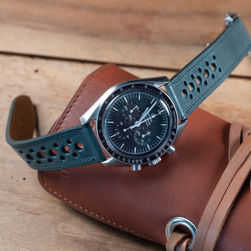 Green Tuscany Rally Watch Bands with Omega Deployment Clasp - Atelier romane