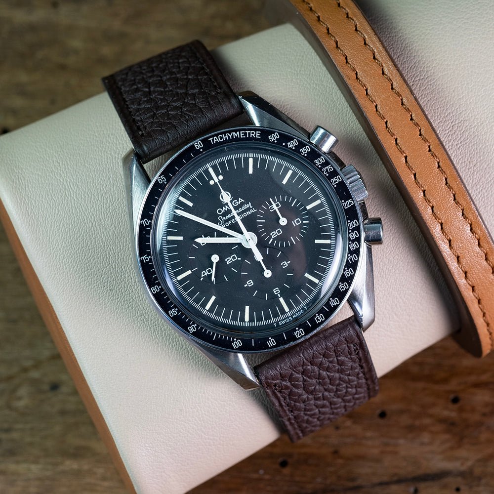 Bracelet Taurillon chocolat compatible boucle déployante omega - Atelier romane