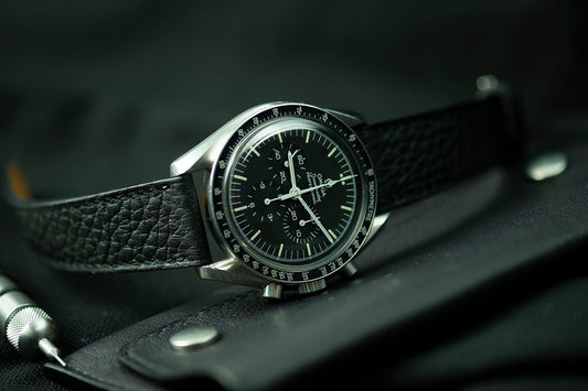 Bracelet de montre taurillon noir - Atelier romane