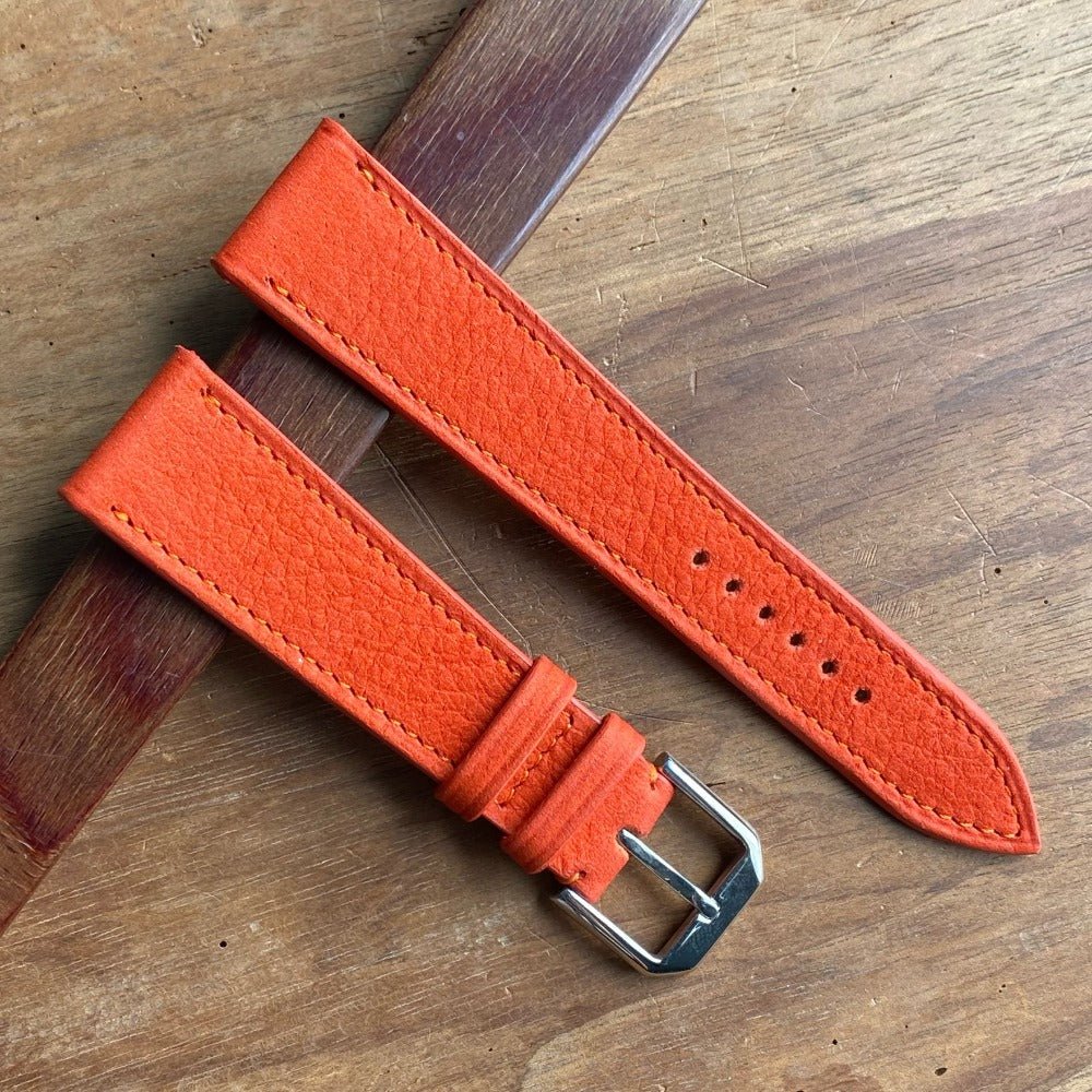 Bracelet de montre nubuck orange - Atelier romane
