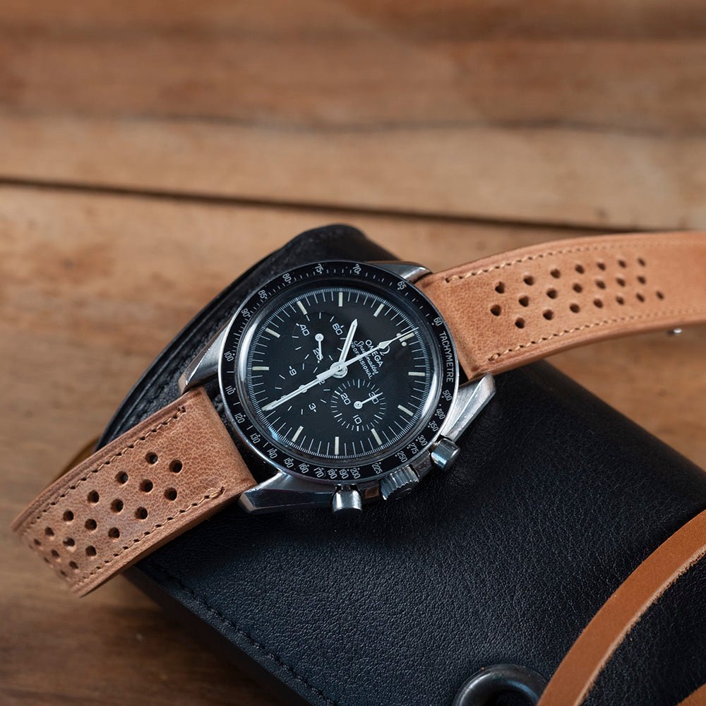 Watch Bands racing Tuscany camel compatible omega folding clasp - Atelier romane