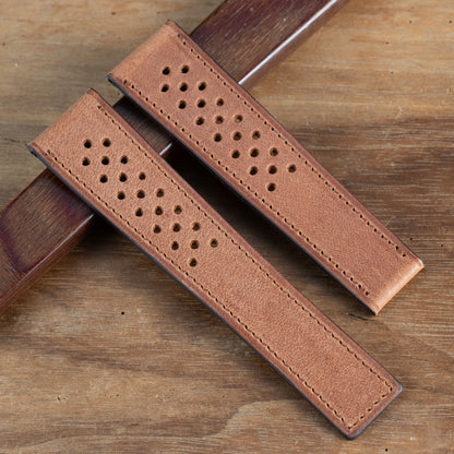 Watch Strap tag heuer buckle compatible  tuscany brown