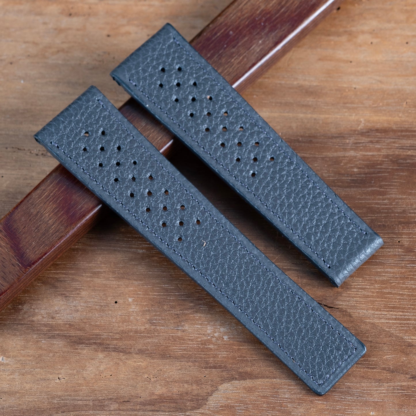 Watch Strap tag heuer buckle compatible grained Grey