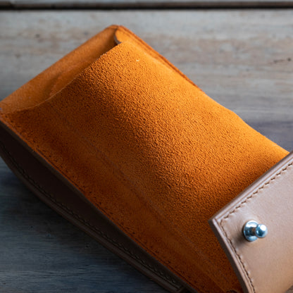 Etui une montre veau sellier naturel