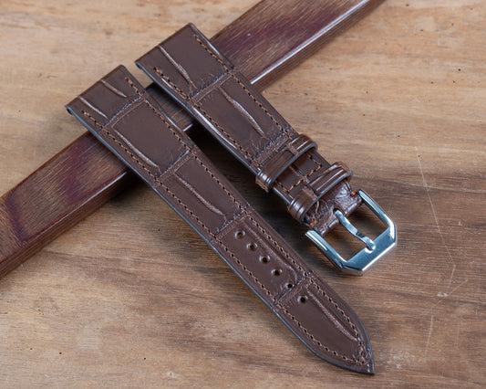 Watch Strap Havana alligator square scales