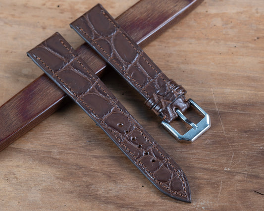 Watch Strap havana alligator round scales