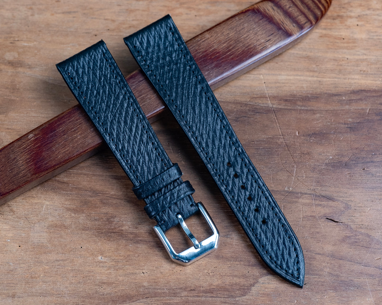Watch Strap imperial leather Black