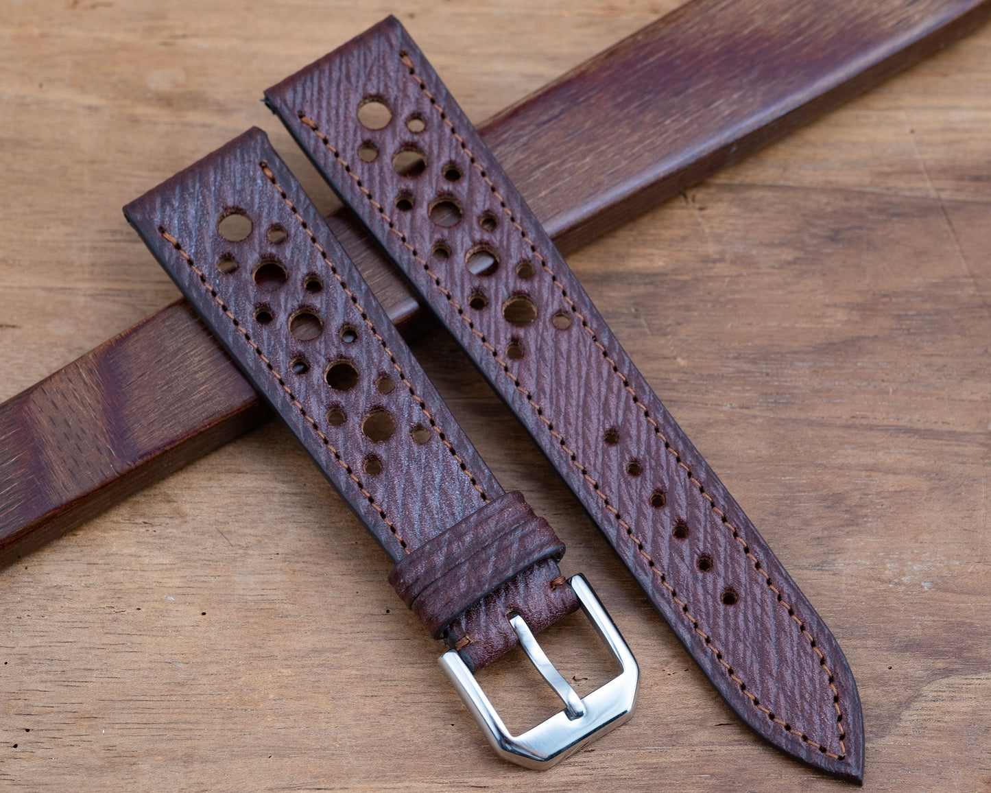 Watch Strap imperial leather Mahogany brown rally