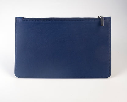 Blue leather city pouch