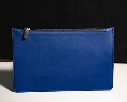 Blue leather city pouch