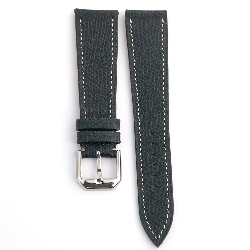 Bracelet de montre veau grainé vert - Atelier romane