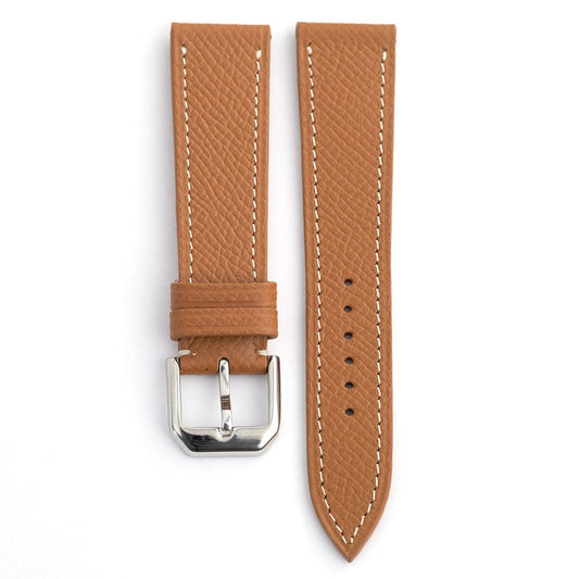 Bracelet de montre veau grainé whisky - Atelier romane