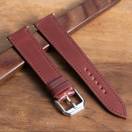 Watch Strap shell cordovan mahogany 19 mm