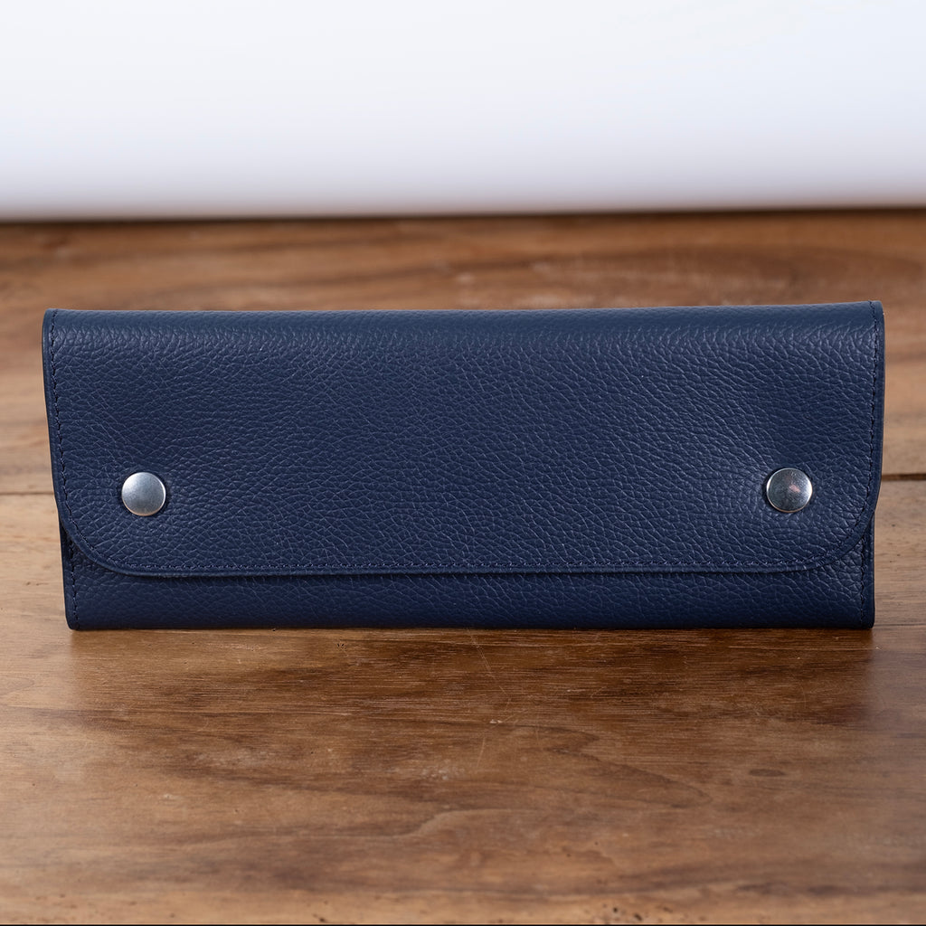 Pochette souple deux montres veau  bleu
