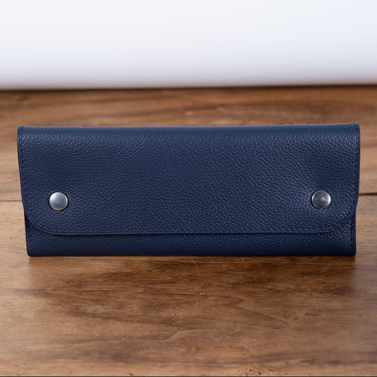 Soft case for two watches  blue Calf