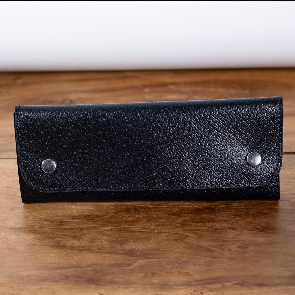 Pochette souple deux montres noir aspect pigskin