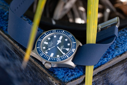 Watch Strap One piece fkm rubber Blue