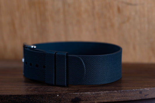 Watch Strap One piece fkm rubber Black