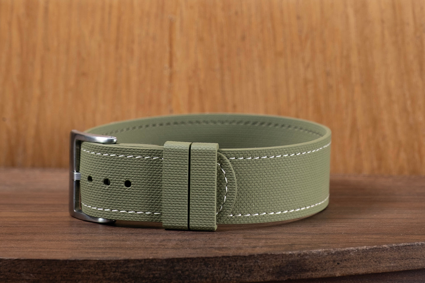 Watch Strap One piece fkm rubber Khaki couture cream