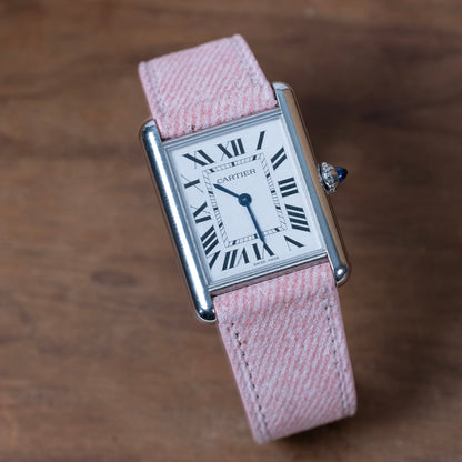 Pink Denim Suede Watch Bands