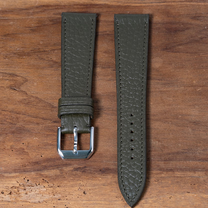 Bracelet de montre taurillon kaki