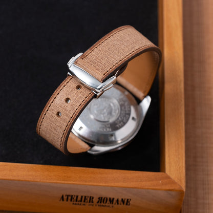 Bracelet  milan marron compatible boucle déployante omega