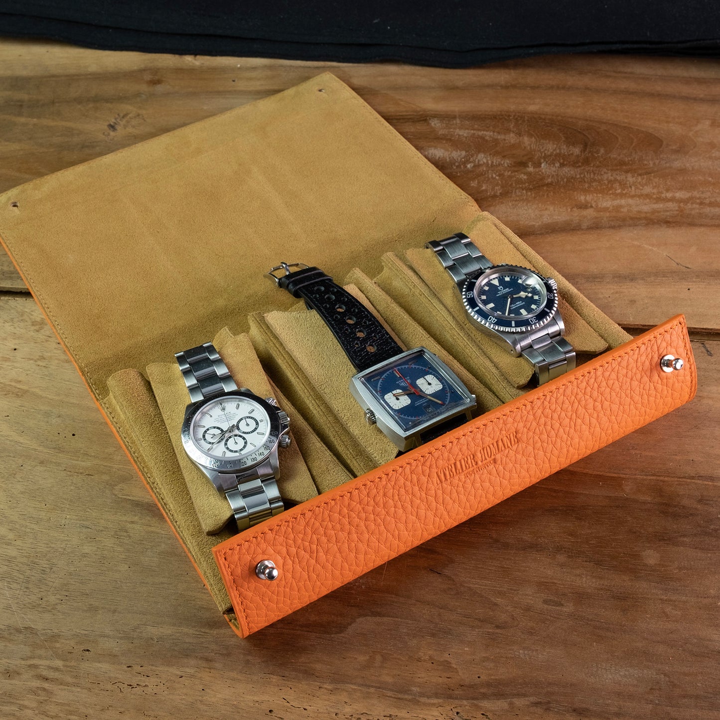 3 Slots watch wallet orange - Atelier romane