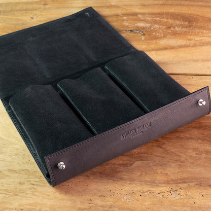 3 Slots watch wallet black  - Atelier romane