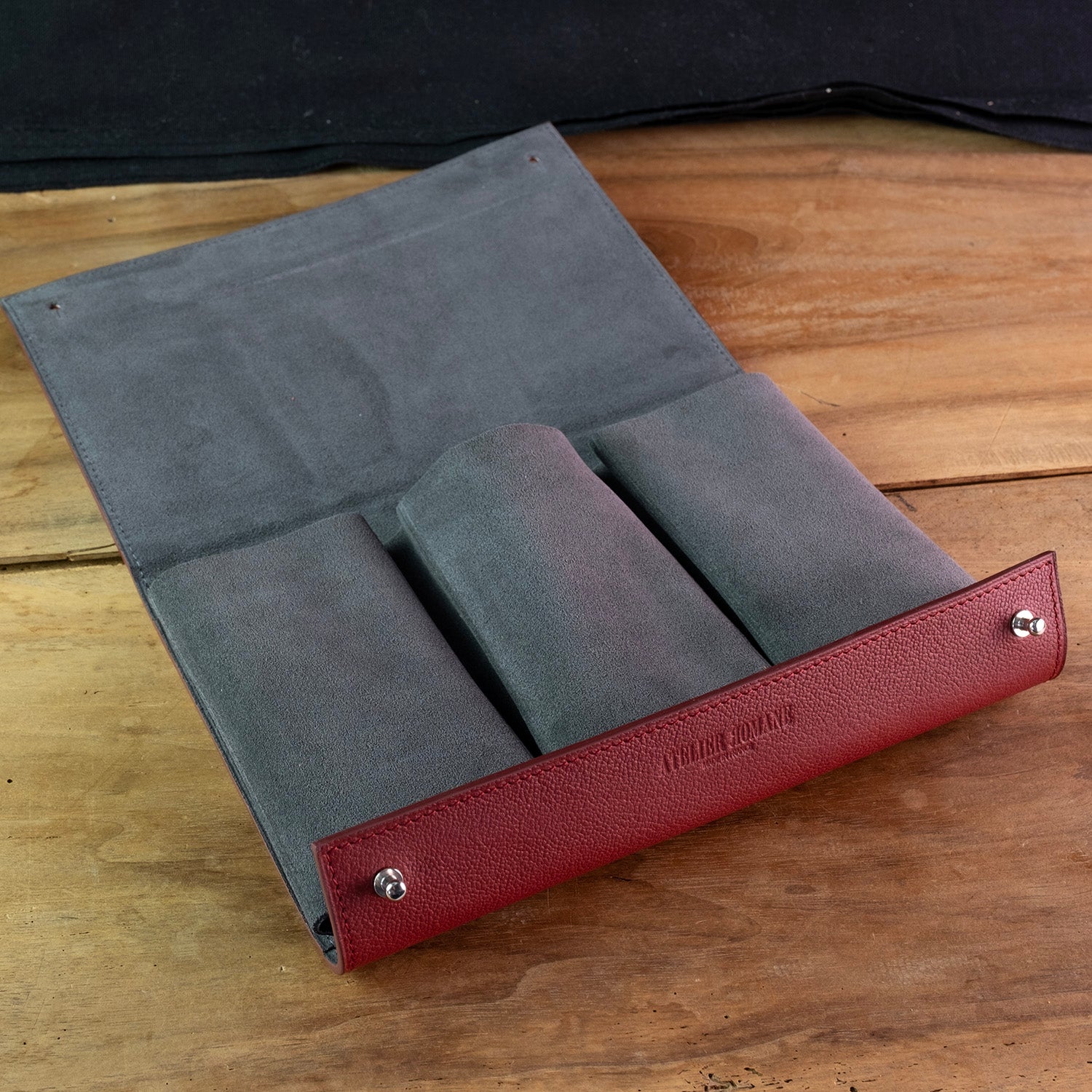 3 Slots watch wallet burgundy - Atelier romane