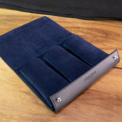 Pochette 3 Montres veau marine - Atelier romane